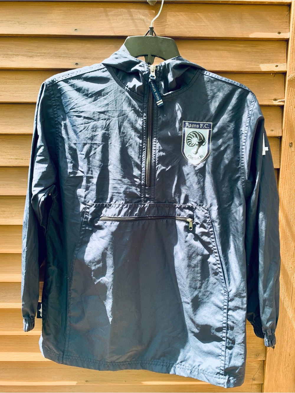 Charles River Apparel Navy Youth Jacket with Logo Tag